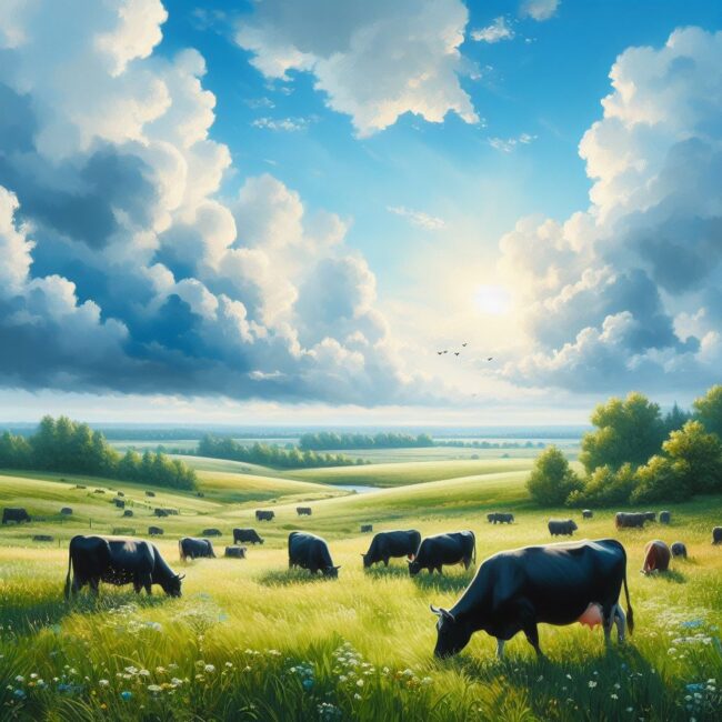Grassland and cows